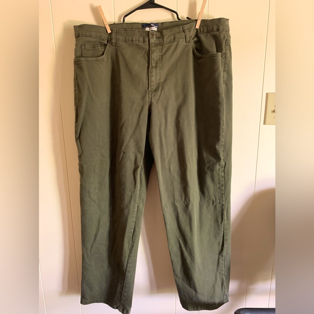 Basic Editions jeans size 20w army green straight leg